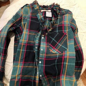 Free People Always Forever Plaid Buttondown